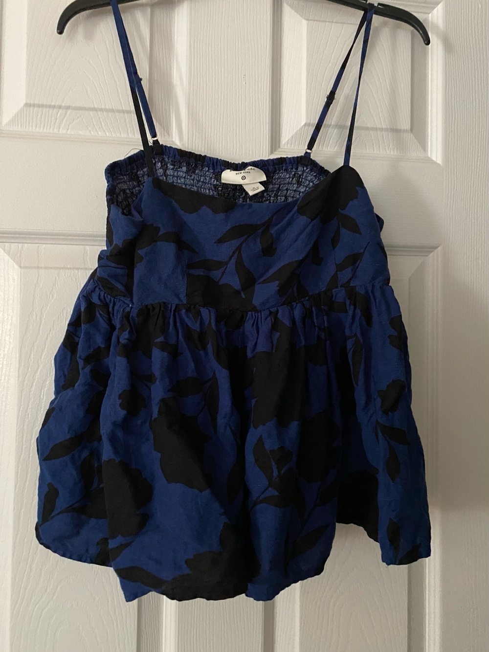 kate spade Blue and Black Floral Smocked Top and Shorts Set